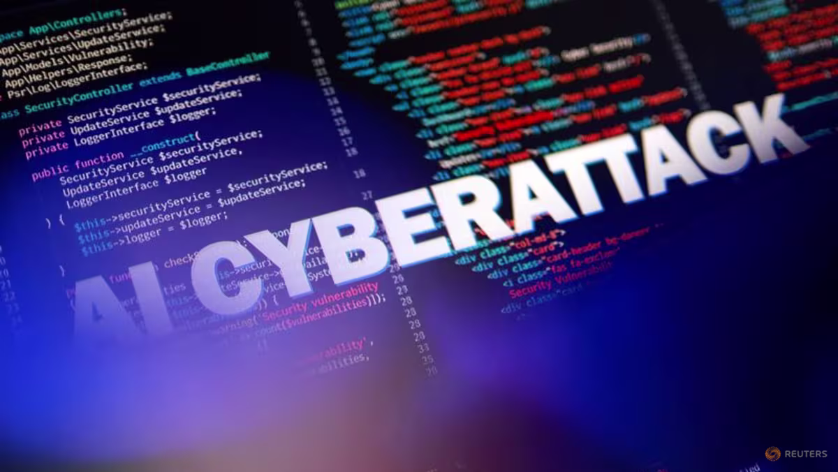 The words "AI Cyberattack" and PHP code are displayed on a screen in this illustration taken on October 22, 2026. REUTERS/Dado Ruvic/Illustration