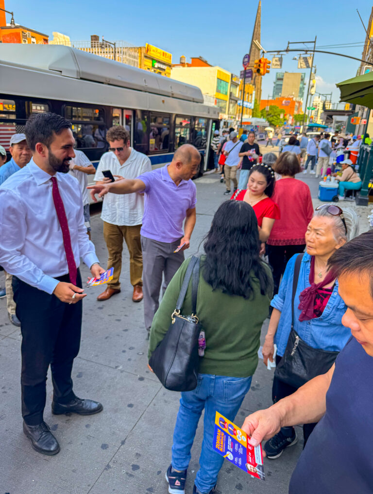Zohran Mamdani with John Liu Campaigning in Flushing