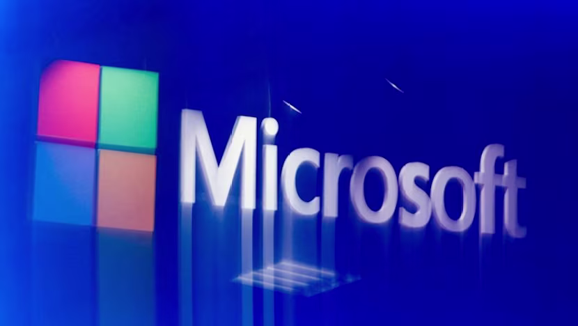 FILE PHOTO: The logo of Microsoft at the 10th edition of the VivaTech technology startups and innovation fair in Paris, France, June 18, 2026. REUTERS/Gonzalo Fuentes/File Photo