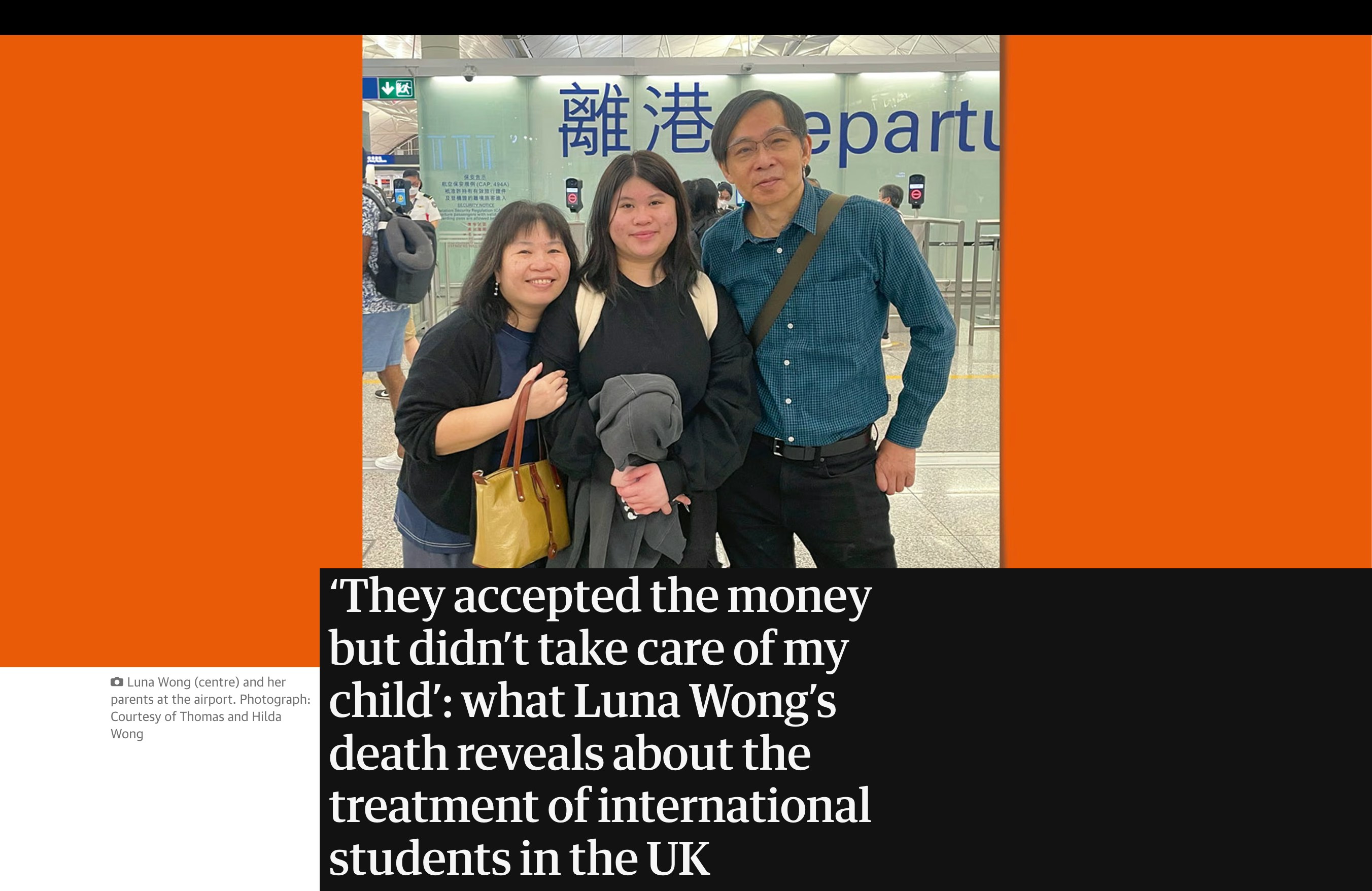 16岁香港学生Luna Wong赴英留学不足一年,2023年7月在伦敦参加暑期寄宿课程期间轻生。英国《卫报》周六(26日)刊出调查报道,揭露英国监护人制度漏洞。(网络截图)