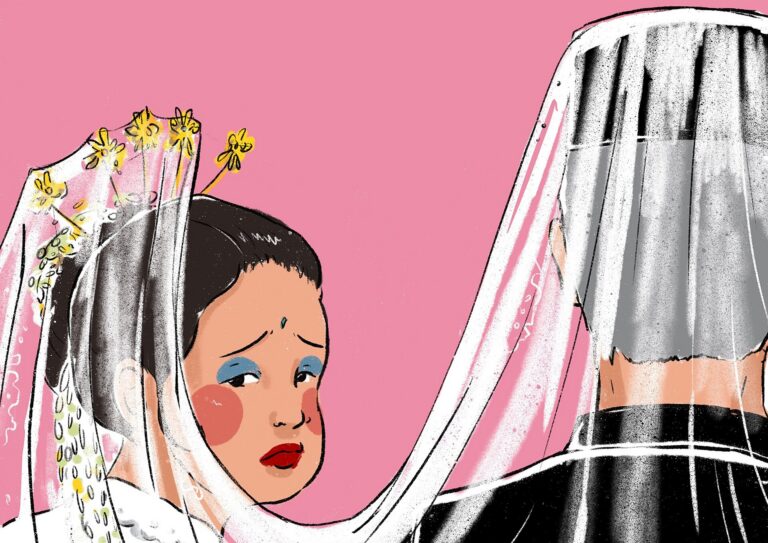 This is the main illustration of the KBR podcast series Rasminah The Last Victim, https://kbrprime.id/podcast/rasminah,-the-last-victim. Capture the figure of a little girl who is