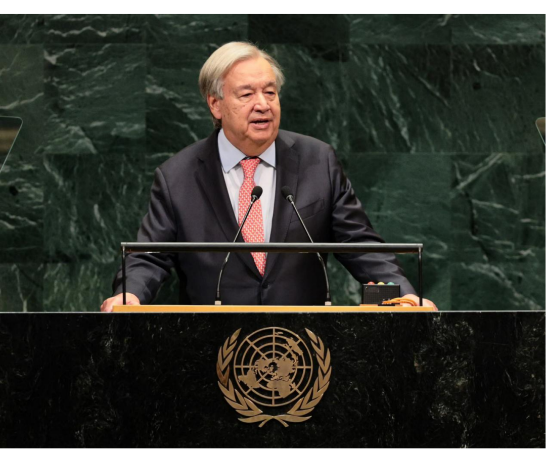 ◆ 9月22日,联合国秘书长古特雷斯在第81届联合国大会一般性辩论上做开幕讲话。(图源:盖蒂图片社)