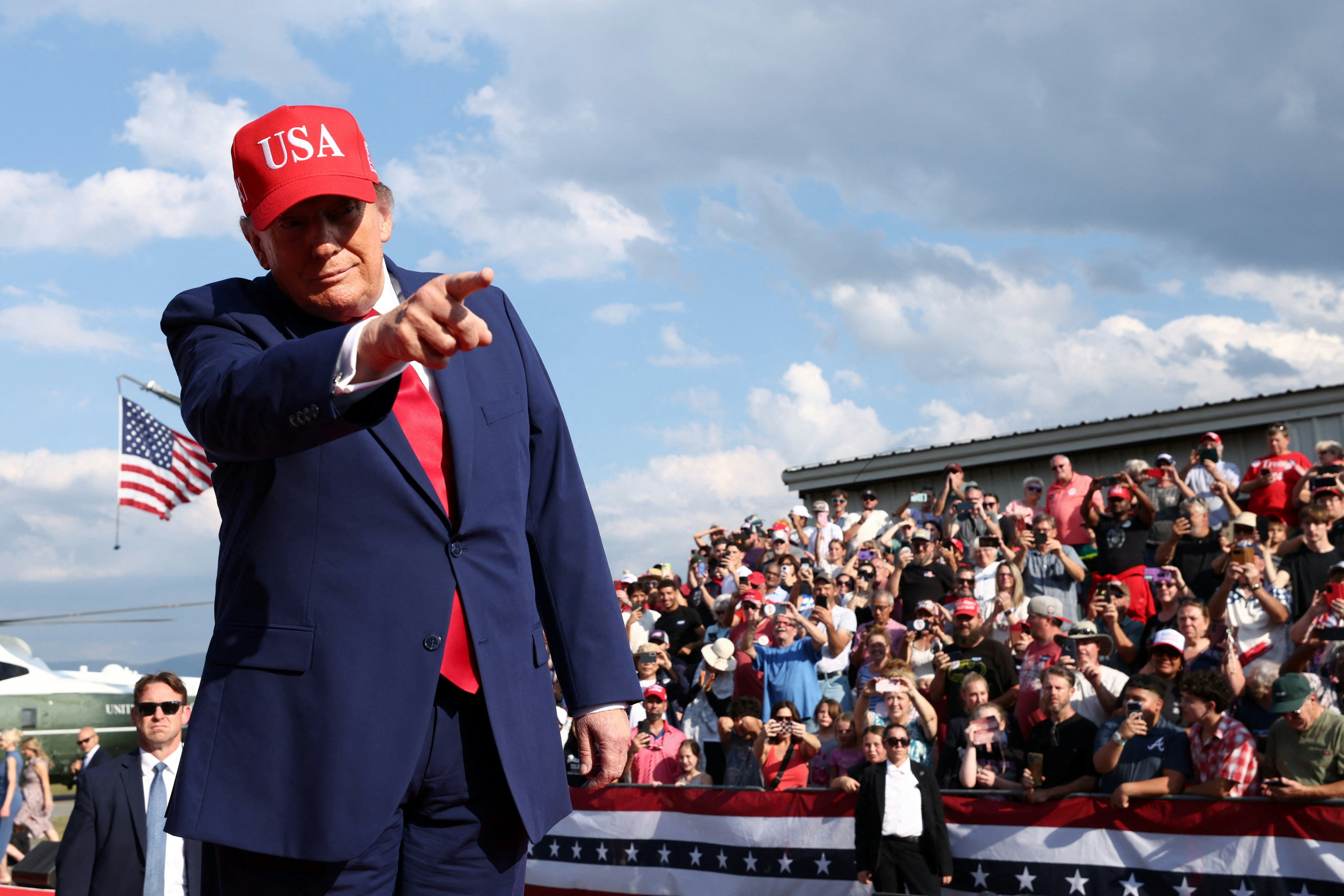 2026年10月16日,美国佐治亚州,总统特朗普(Donald Trump)为共和党候选人出席竞选集会。(Reuters)