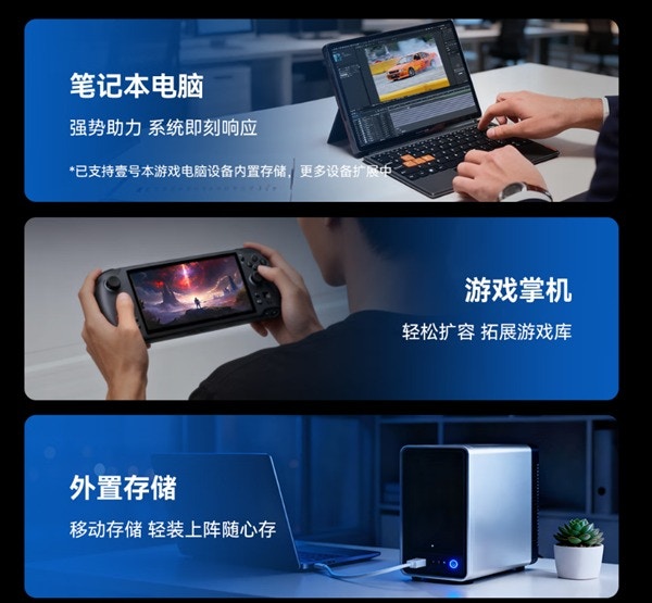 该SSD支持3年只换不修,平均无故障时间高达150万小时。目前,CL100已适配多款掌机设备。(Biwin)