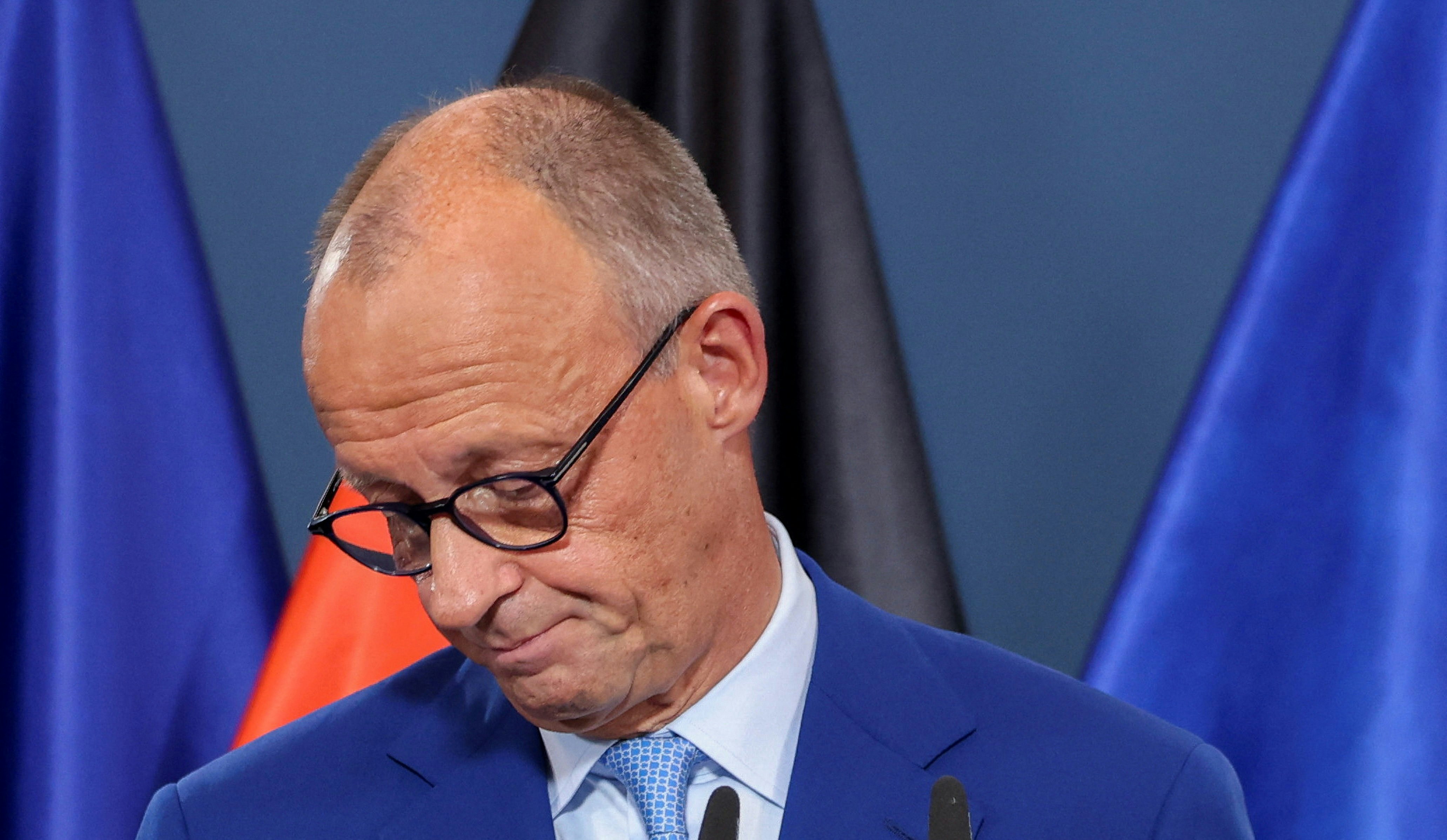 2026年9月20日,德国两场州议会选举结束后,总理总理默茨( Friedrich Merz)在柏林基民盟(CDU)总部发表讲话。(Reuters)