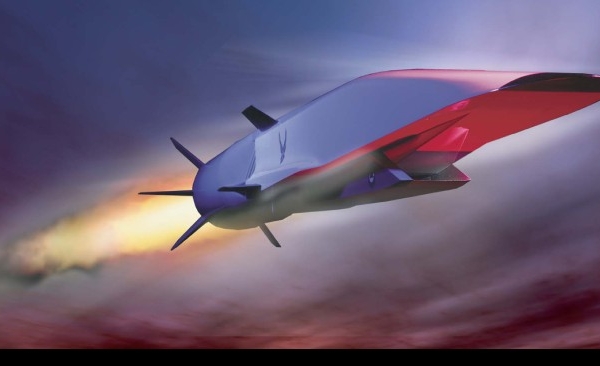 實驗型 X-51A「乘波者」(Waverider)高超音速飛行器的藝術想像圖。(US AIR FORCE)