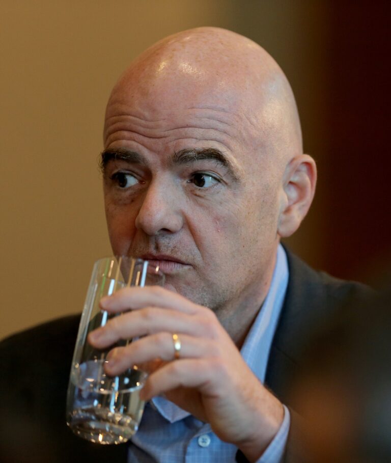 FIFA President Gianni Infantino at a Press conference in Doha. Doha Stadium Plus/Vinod Divakaran
