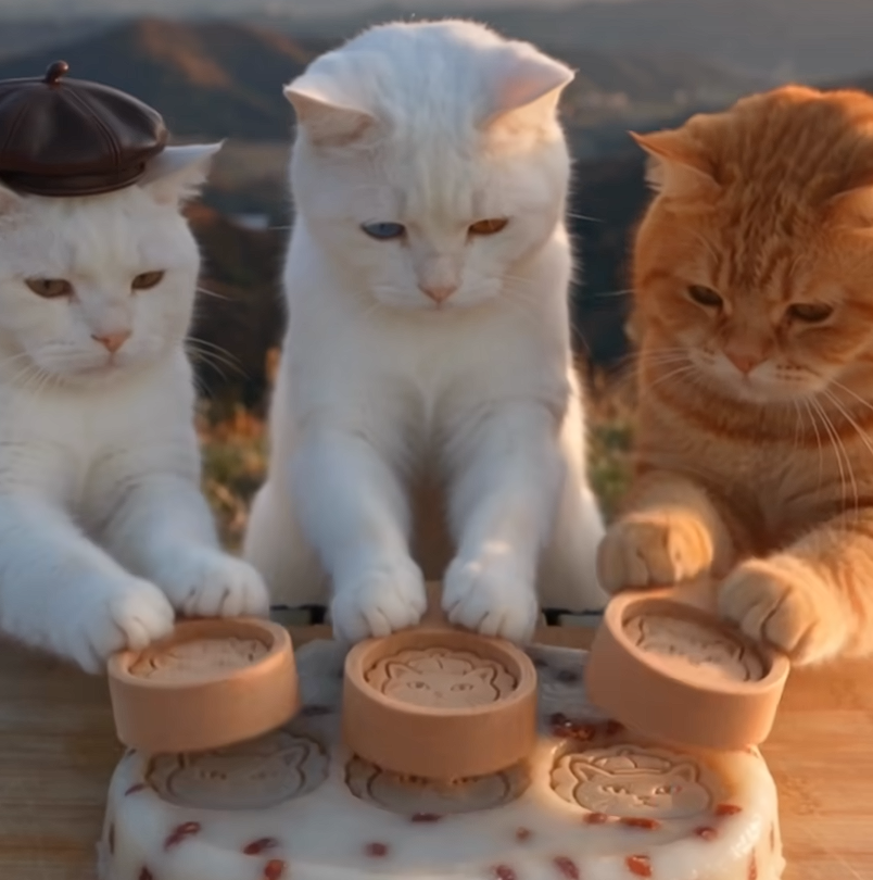 ▲“猫子柒”AI短片系列（图/视频截图）