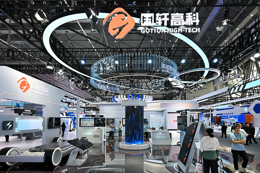 2026年9月22日,2026世界制造业大会现场,国轩高科展台。9月28日,大众汽车集团和国轩高科共同宣布签署投资协议。图:视觉中国